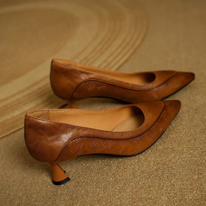 Women's Heel Pointed-Toe Design Embossed Texture | Day-to-Night Wear 2