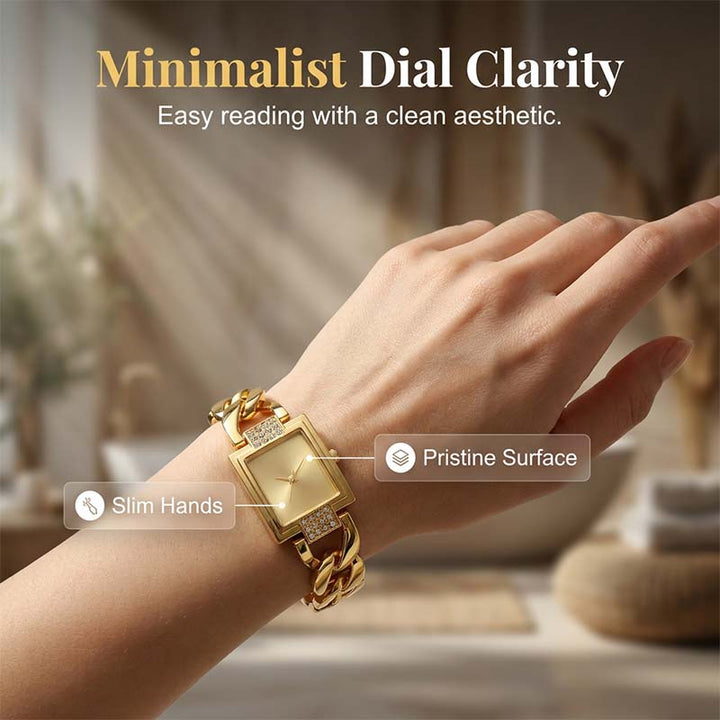 Womens Square Rhinestone Bracelet Watch Product Image 04