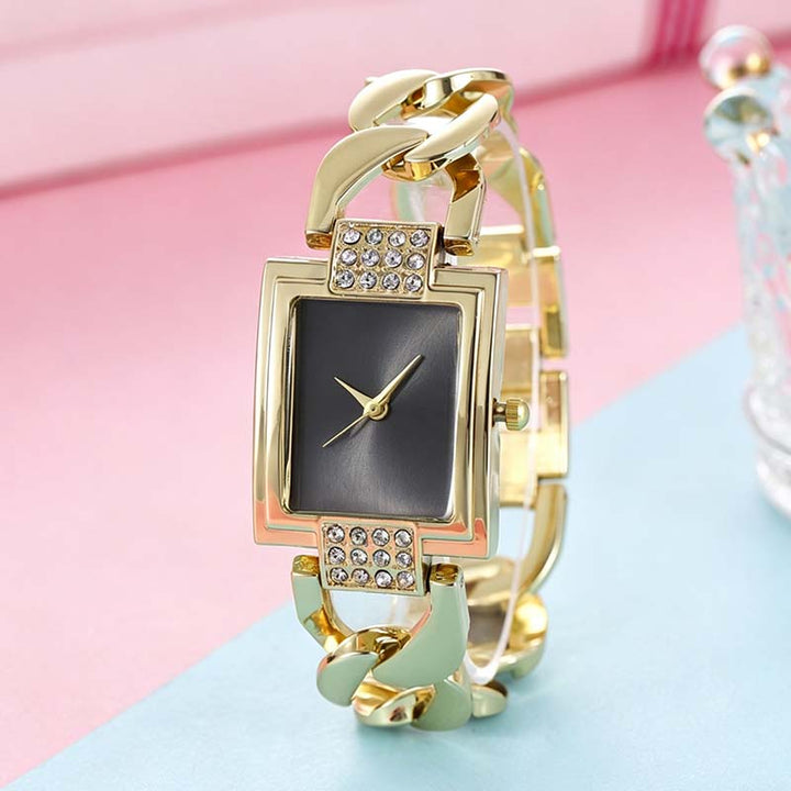 Womens Square Rhinestone Bracelet Watch Product Image 10