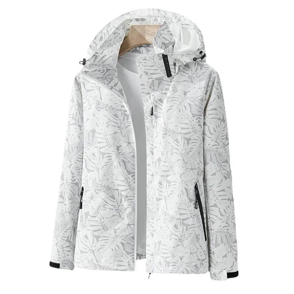 Women's Waterproof Floral - Patterned Jacket (Black XS) - Jacket | Zavonix