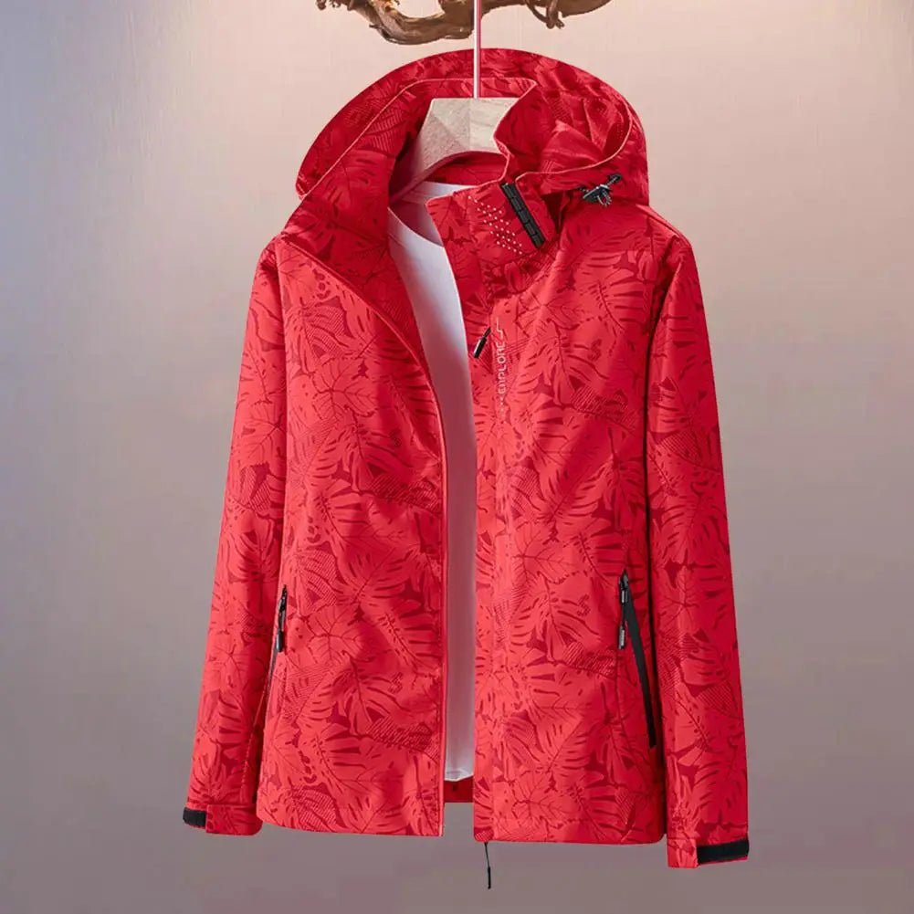 Women's Waterproof Floral - Patterned Jacket (Black XS) - Jacket | Zavonix