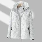 Women's Waterproof Floral - Patterned Jacket (Black XS) - Jacket | Zavonix
