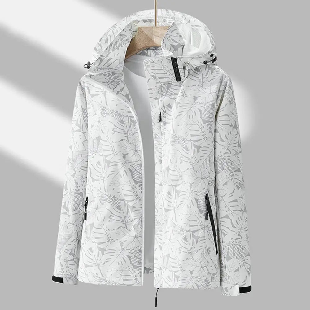 Women's Waterproof Floral - Patterned Jacket (Black XS) - Jacket | Zavonix