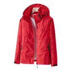 Women's Waterproof Floral - Patterned Jacket (Black XS) - Jacket | Zavonix