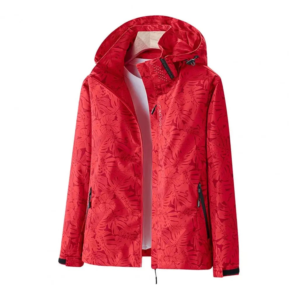 Women's Waterproof Floral - Patterned Jacket (Black XS) - Jacket | Zavonix