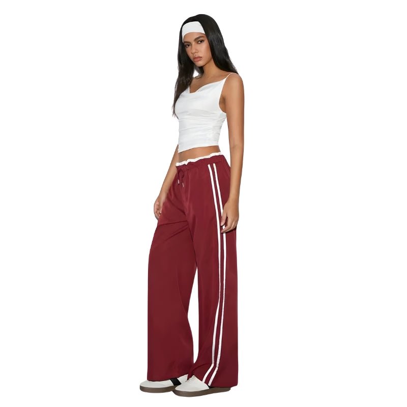 Women's Wide Leg Pants Elastic Waistband Side Stripe Design | Casual Everyday Wear 2