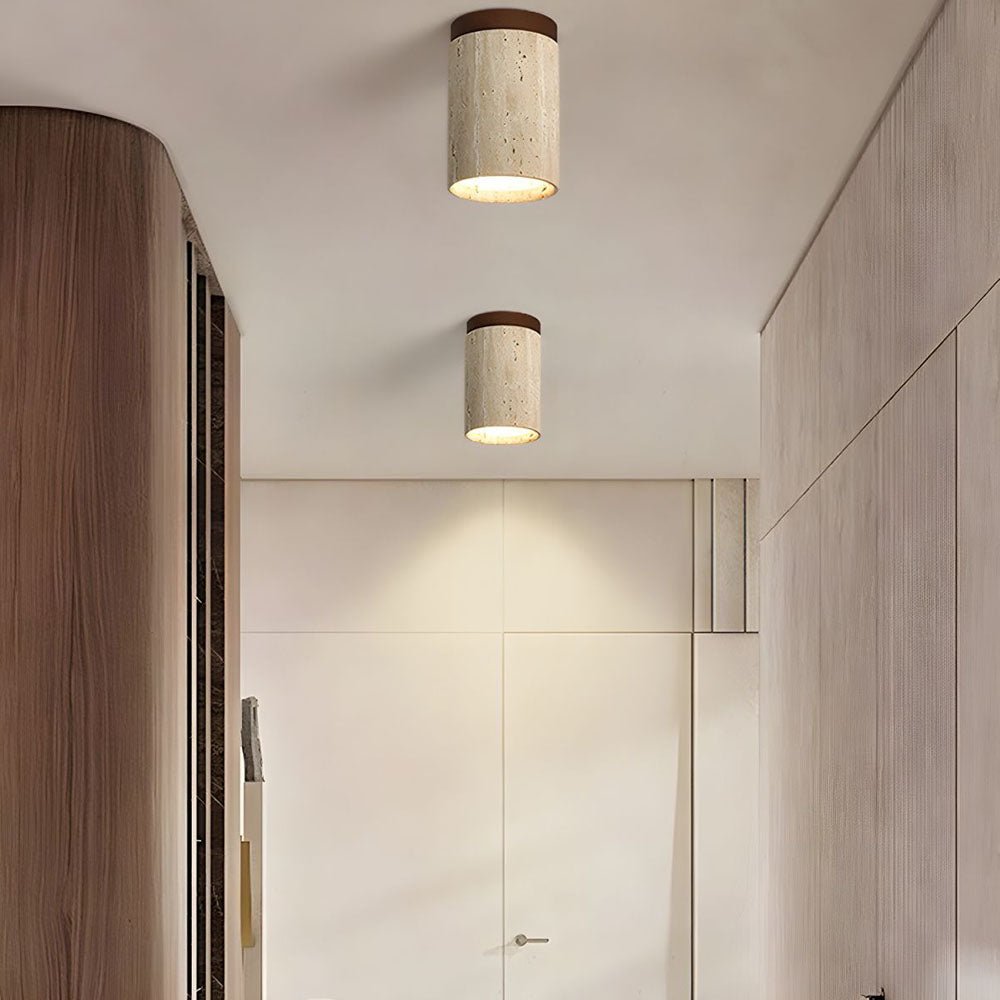 Wood Flush Mount Ceiling Light – Modern Cylindrical Design for Living Room, Bedroom, and Hallway 9