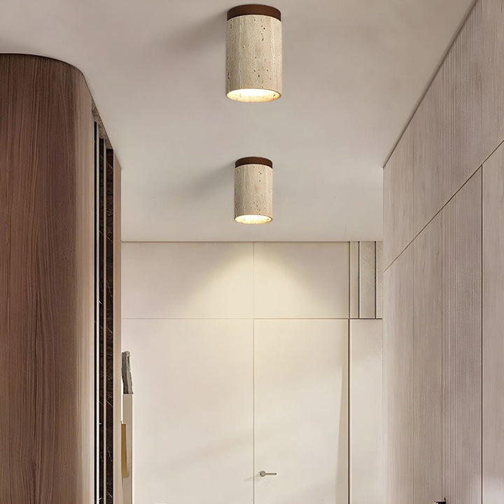 Wood Flush Mount Ceiling Light – Modern Cylindrical Design for Living Room, Bedroom, and Hallway 9