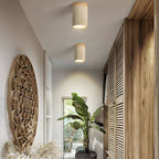 Wood Flush Mount Ceiling Light – Modern Cylindrical Design for Living Room, Bedroom, and Hallway 3