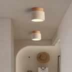 Wood Flush Mount Ceiling Light – Modern Cylindrical Design for Living Room, Bedroom, and Hallway 1