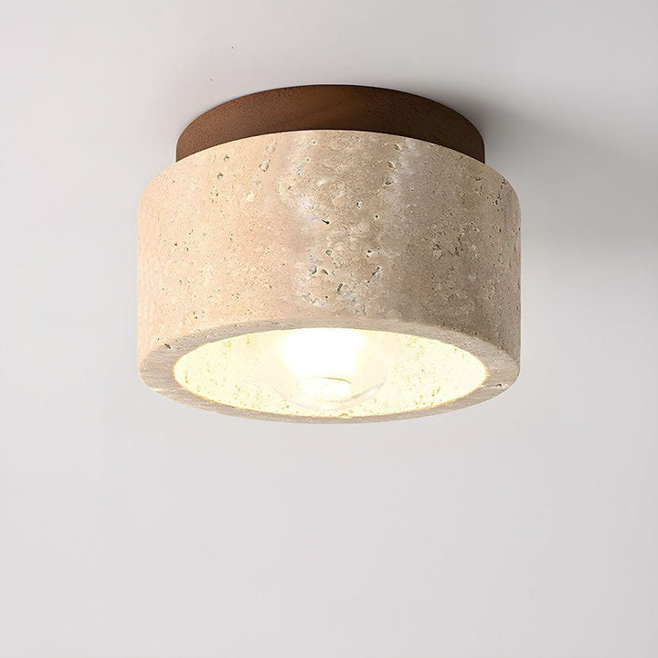 Wood Flush Mount Ceiling Light – Modern Cylindrical Design for Living Room, Bedroom, and Hallway 8