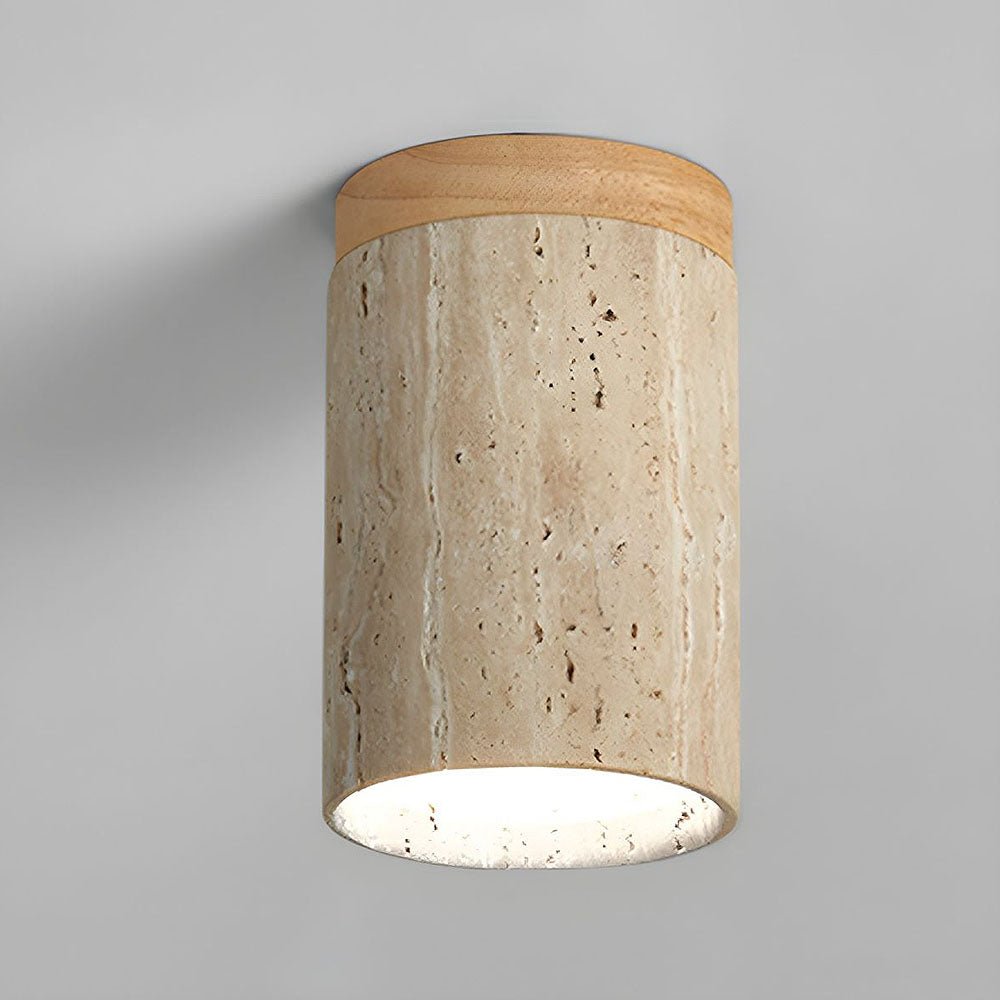 Wood Flush Mount Ceiling Light – Modern Cylindrical Design for Living Room, Bedroom, and Hallway 2