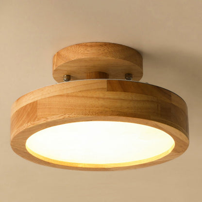 Wooden LED Flush Mount Ceiling Light – Elegant Design for Home Illumination, Energy-Efficient, Space-Saving Fixture 5