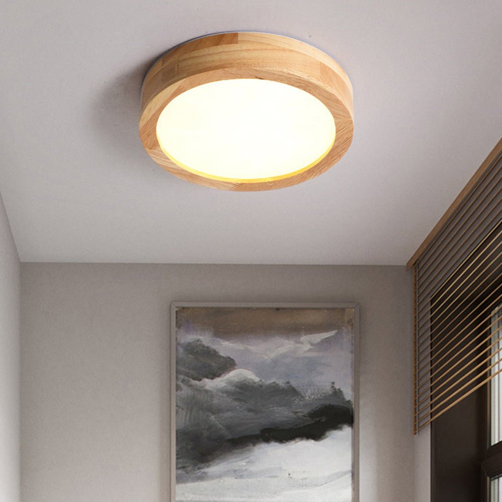 Wooden LED Flush Mount Ceiling Light – Elegant Design for Home Illumination, Energy-Efficient, Space-Saving Fixture 2