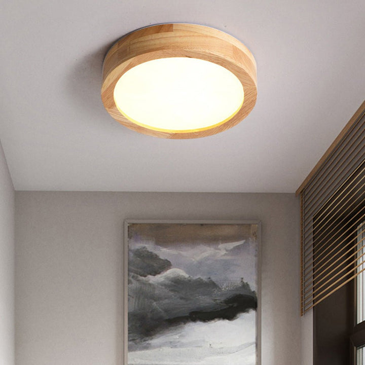 Wooden LED Flush Mount Ceiling Light – Elegant Design for Home Illumination, Energy-Efficient, Space-Saving Fixture 2