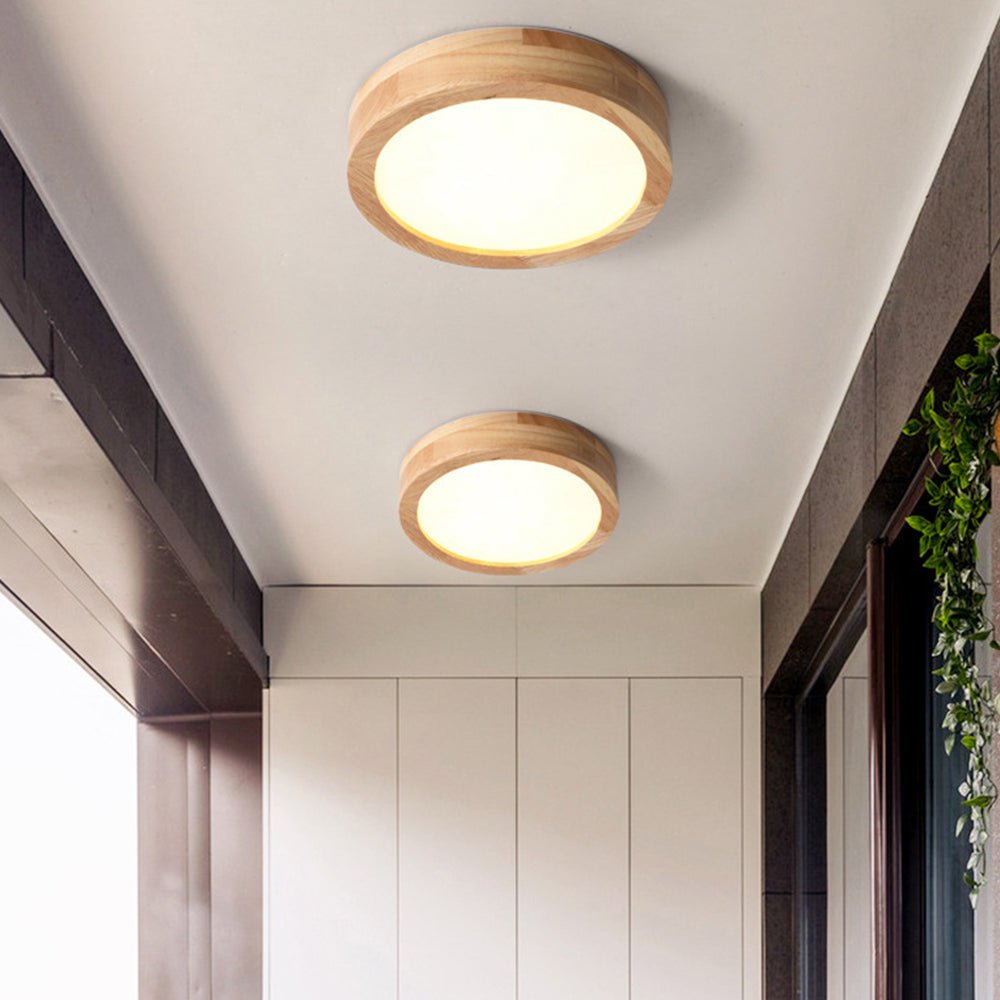 Wooden LED Flush Mount Ceiling Light – Elegant Design for Home Illumination, Energy-Efficient, Space-Saving Fixture 9
