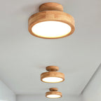 Wooden LED Flush Mount Ceiling Light – Elegant Design for Home Illumination, Energy-Efficient, Space-Saving Fixture 3