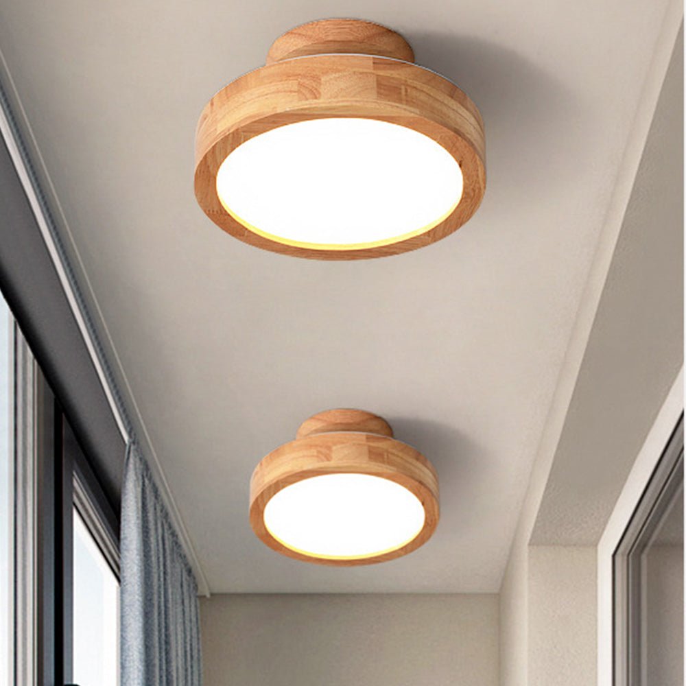 Wooden LED Flush Mount Ceiling Light – Elegant Design for Home Illumination, Energy-Efficient, Space-Saving Fixture 4