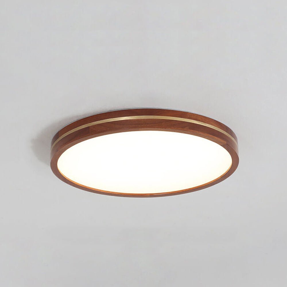 Wooden LED Flush Mount Ceiling Light with Dimmable Function – Modern Design for Indoor Spaces 3