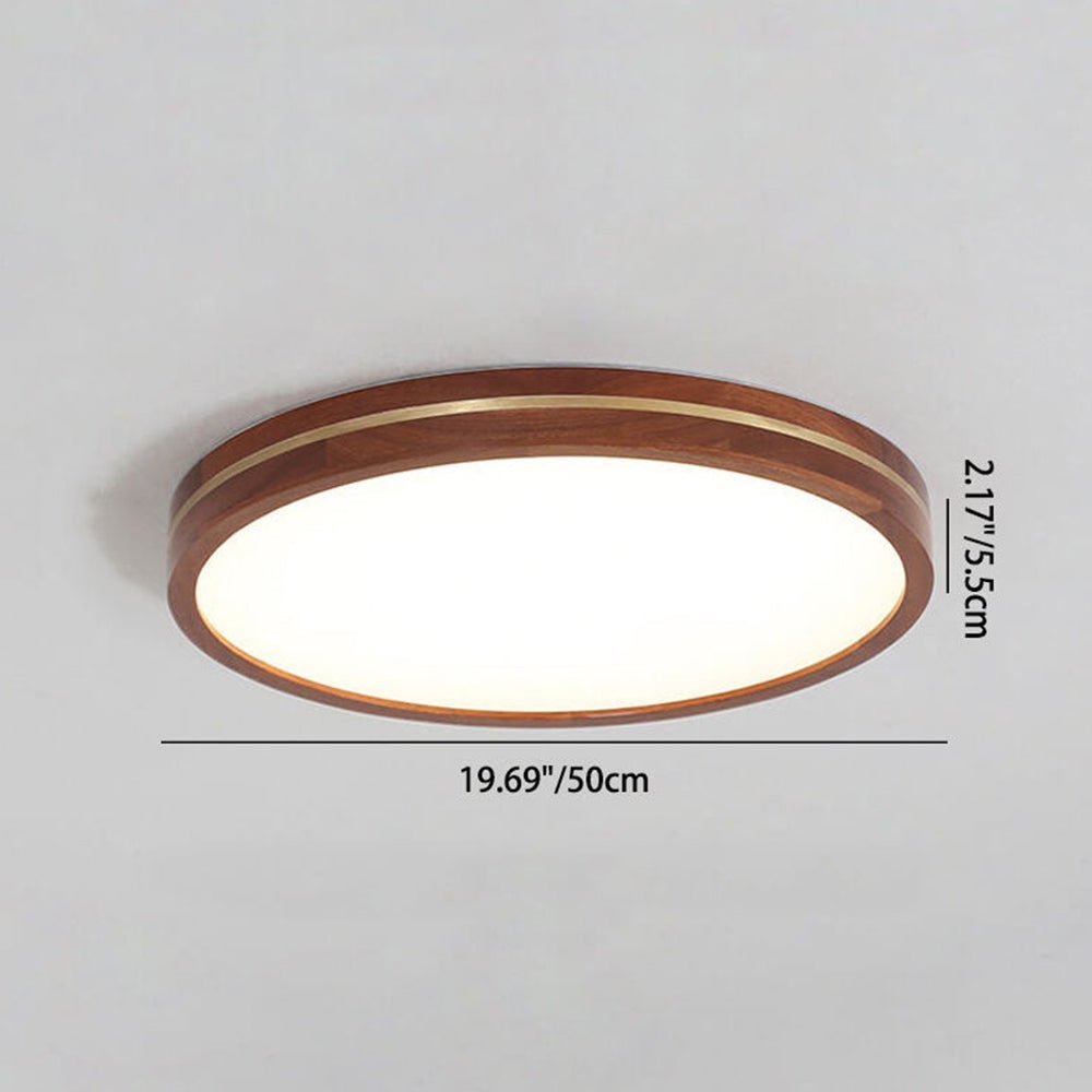 Wooden LED Flush Mount Ceiling Light with Dimmable Function – Modern Design for Indoor Spaces 7