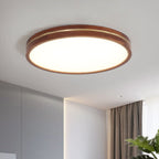 Wooden LED Flush Mount Ceiling Light with Dimmable Function – Modern Design for Indoor Spaces 2