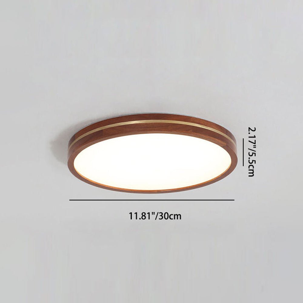Wooden LED Flush Mount Ceiling Light with Dimmable Function – Modern Design for Indoor Spaces 5
