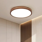Wooden LED Flush Mount Ceiling Light with Dimmable Function – Modern Design for Indoor Spaces 0