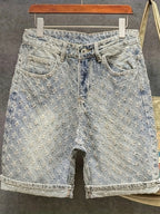 Wovell Jacquard Denim Shorts (Light Blue XS) - | Zavonix