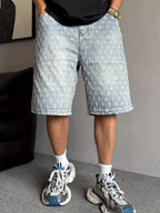 Wovell Jacquard Denim Shorts (Light Blue XS) - | Zavonix