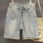 Wovell Jacquard Denim Shorts (Light Blue XS) - | Zavonix