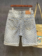 Wovell Jacquard Denim Shorts (Light Blue XS) - | Zavonix