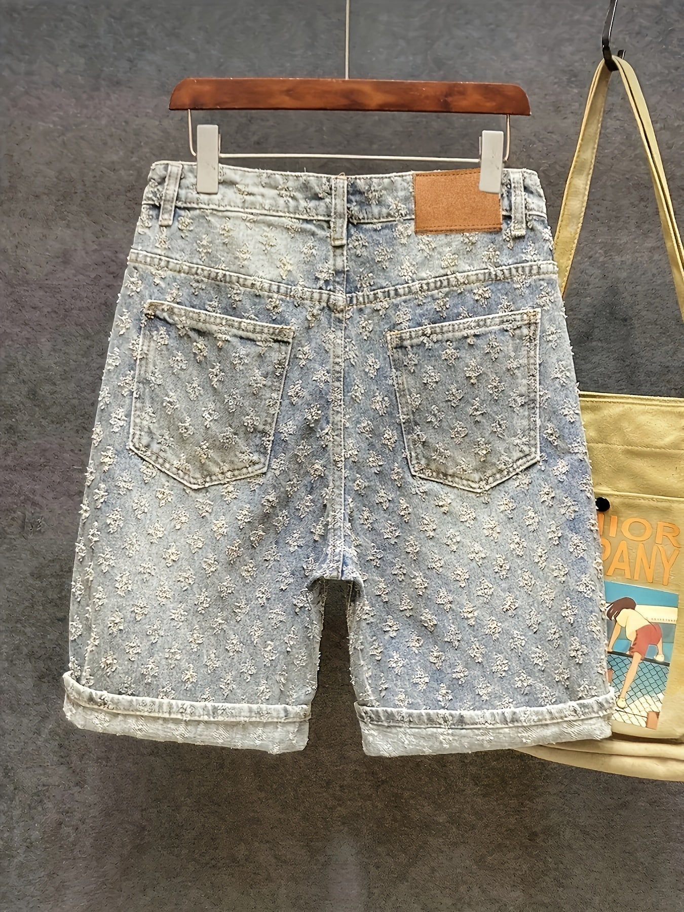 Wovell Jacquard Denim Shorts (Light Blue XS) - | Zavonix