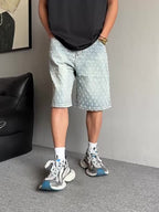 Wovell Jacquard Denim Shorts (Light Blue XS) - | Zavonix