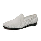 "Woven Velvet Loafers" Woven Velvet Loafers (Pearl White 6) - | Zavonix