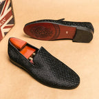 "Woven Velvet Loafers" Woven Velvet Loafers (Pearl White 6) - | Zavonix