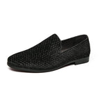 "Woven Velvet Loafers" Woven Velvet Loafers (Pearl White 6) - | Zavonix