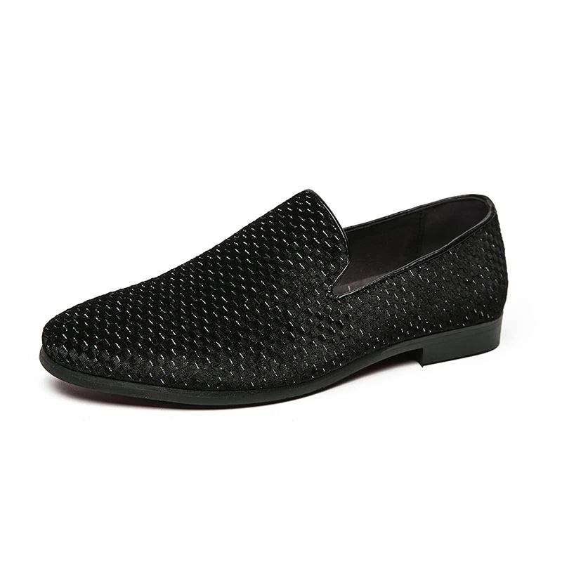 "Woven Velvet Loafers" Woven Velvet Loafers (Pearl White 6) - | Zavonix