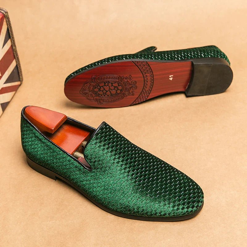 "Woven Velvet Loafers" Woven Velvet Loafers (Pearl White 6) - | Zavonix