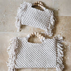 Woven Whimsy Crochet Bag (White S) - Women bags | Zavonix