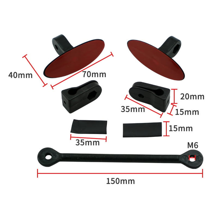Wraparound Motorcycle Mirror 180 Degree Adjustable Angle Product Image 06