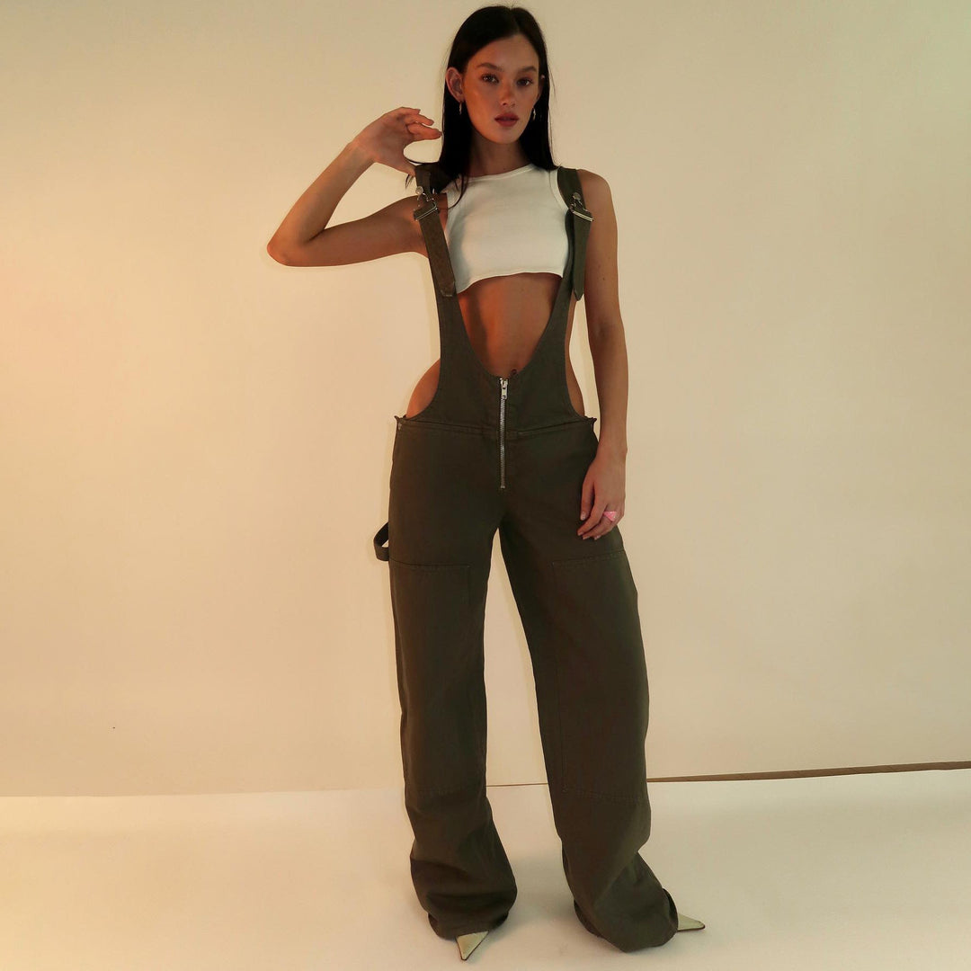 Yara Denim Y2K Overalls | Stylish Wide Leg Design, Cotton Jumpsuit for Women