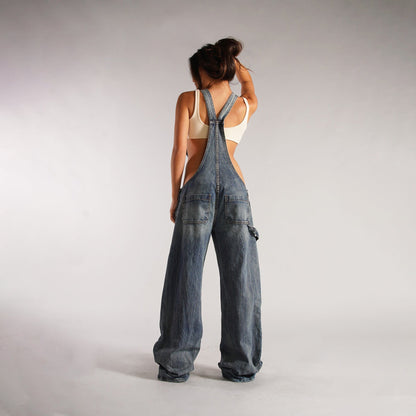 Yara Denim Y2K Overalls | Stylish Wide Leg Design, Cotton Jumpsuit for Women