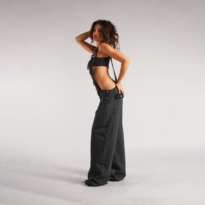 Yara Denim Y2K Overalls | Stylish Wide Leg Design, Cotton Jumpsuit for Women