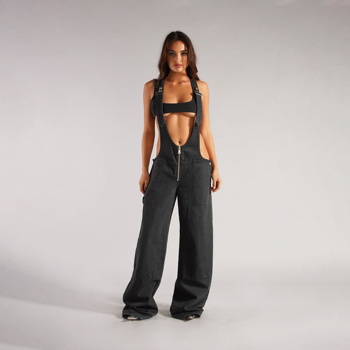 Yara Denim Y2K Overalls | Stylish Wide Leg Design, Cotton Jumpsuit for Women
