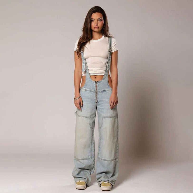 Yara Denim Y2K Overalls | Stylish Wide Leg Design, Cotton Jumpsuit for Women