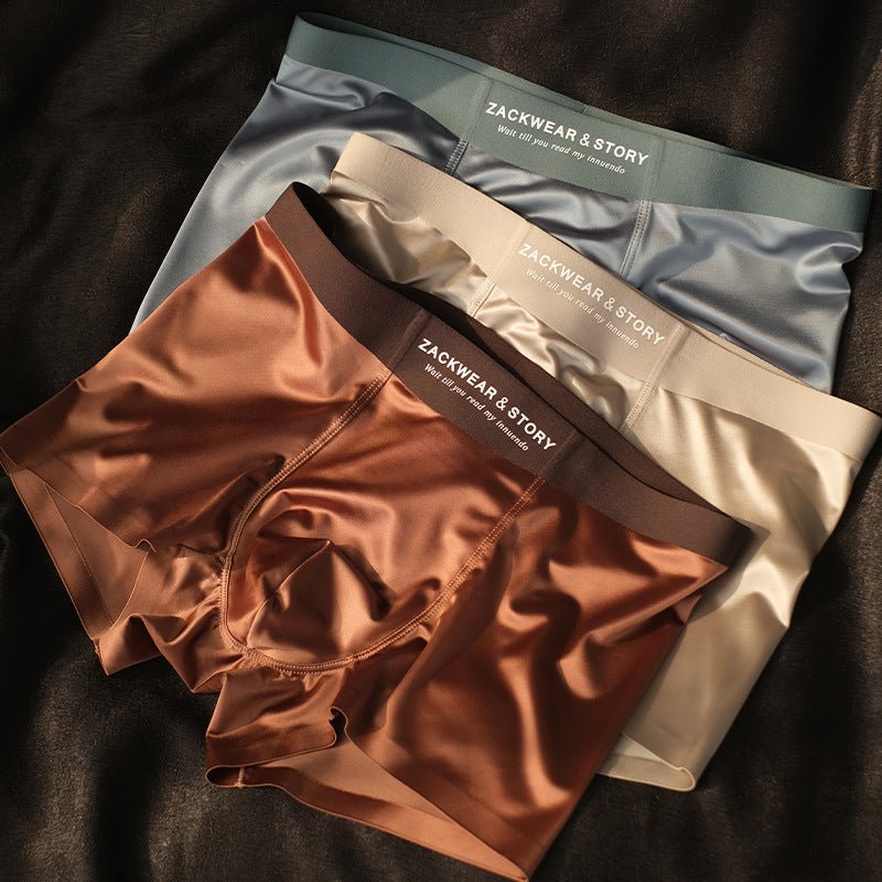 ZACKWEAR & STORY - Glacier Silk Ease Boxers (Ivory Beige S) - | Zavonix