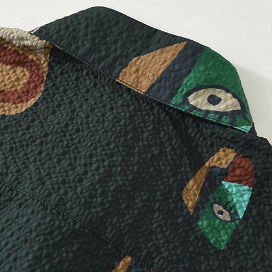 Zaren — Artistic Cubist Tribal Shirt in Soft Breathable Fabric (Green XS) - | Zavonix