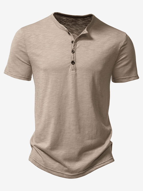 Zayden Tee — Men's Casual Cotton - Polyester Blend Shirt with Regular Fit (Khaki S) - T-Shirts | Zavonix