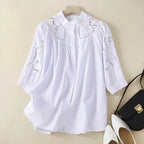 ZephyraLoom™ Blouse — Embrace Unmatched Elegance and Featherlight Freedom All Day (White XS) - | Zavonix