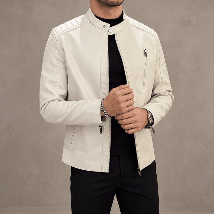 Zhurmecald Quilted-Shoulder Leather Jacket product image 8